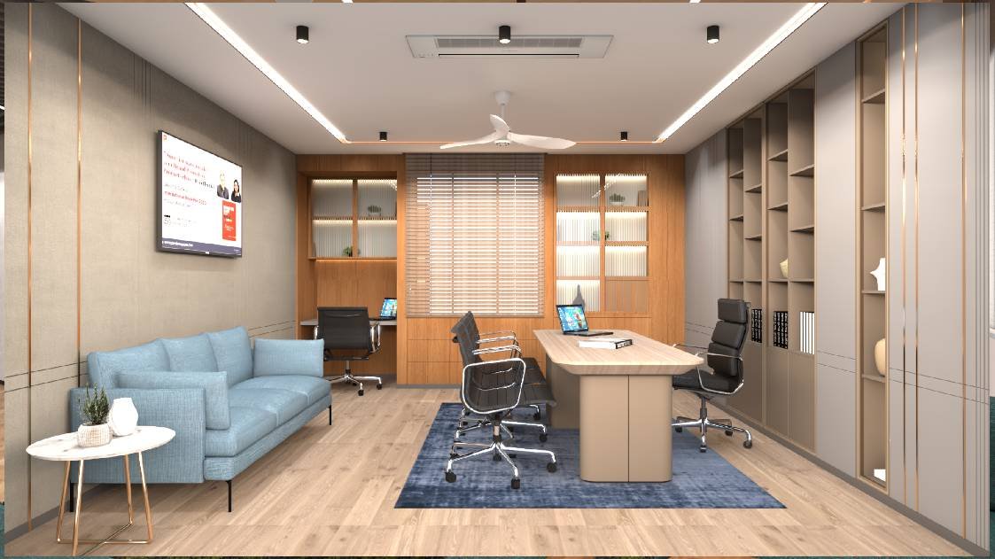 Corporate office brand storytelling and company legacy display
